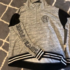 PINK quarter zip sequin arm